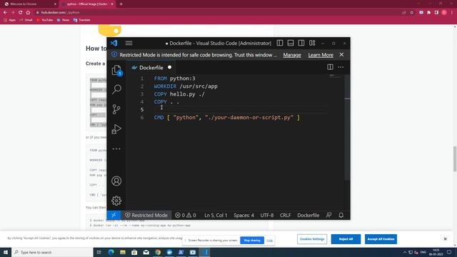 hello world using python in Docker смотреть онлайн