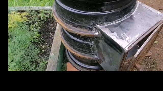 Печь для 12 литрового казана из автомобильных дисков. смотреть онлайн