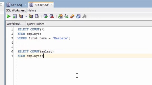 Using COUNT in Other Ways (Introduction to Oracle SQL) смотреть онлайн