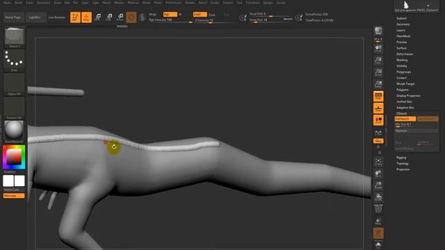 Урок 20. Создаем гребень с помощью Z-sketch в программе ZBrush. смотреть онлайн