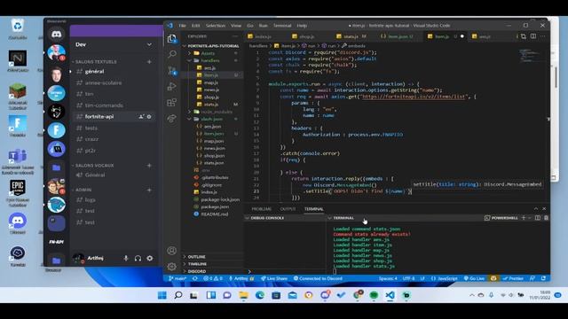 Fortnite APIs Tutorial Episode 6 | Adding item and finishing stats смотреть онлайн