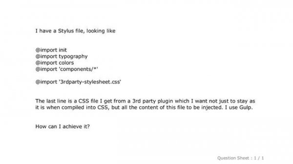 HTML : Make Stylus merge imported CSS into the stylesheet