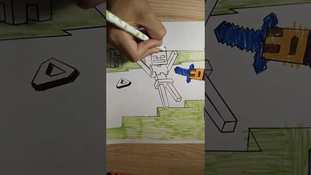 Разукрашиваю картинку майнкрафт!!! смотреть онлайн