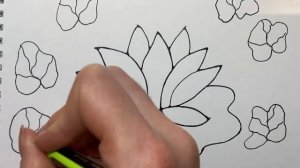 Как нарисовать Цветок Кувшинка |Простые рисунки из простых линий |Рисунки для детей