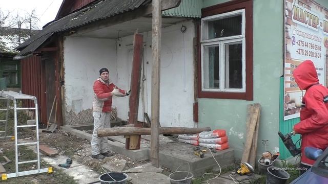124.Дом печника. Делаем новую пристройку, подвесили крышу. Печник-Пинск. смотреть онлайн