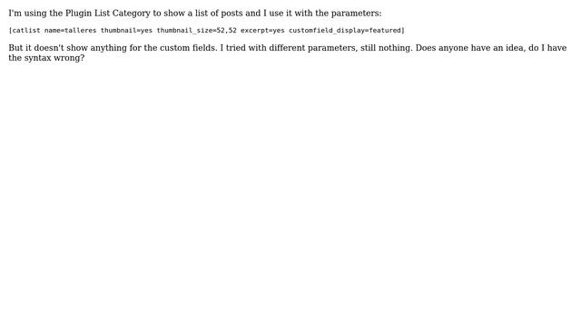 Wordpress: Plugin List Category: post custom field doesn t show anything смотреть онлайн