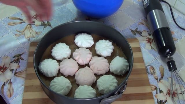 Торт-суфле с киви и зефиром , торт без выпечки. смотреть онлайн