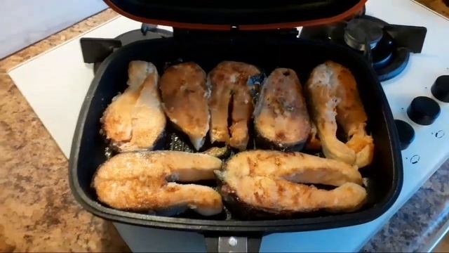 Рыбный стейк/Double grill pan- Двойная сковорода/Fishstake, Quickdinner/Быстрый ужин смотреть онлайн