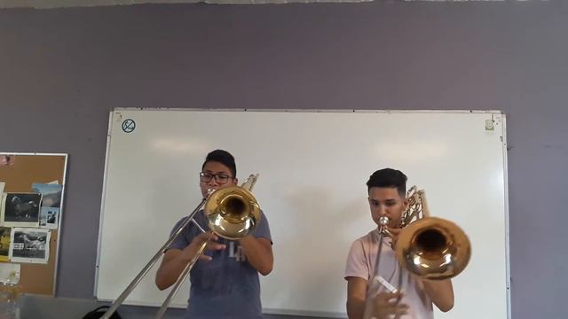 Daft Punk feat. Pharrell Williams - Get Lucky - (Trombone & Bass Trombone Duet) Cover смотреть онлайн