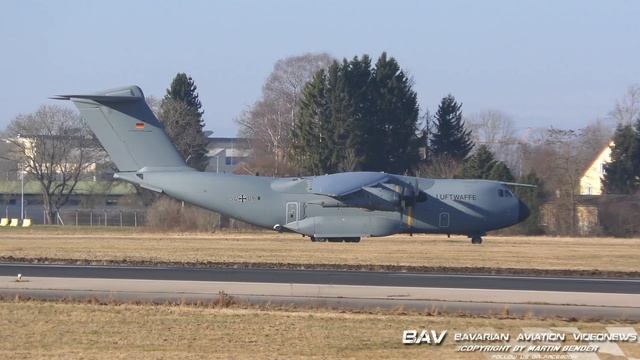 Airbus A400M Atlas - German Air Force 54+09 - first landing at Memmingen Airport смотреть онлайн