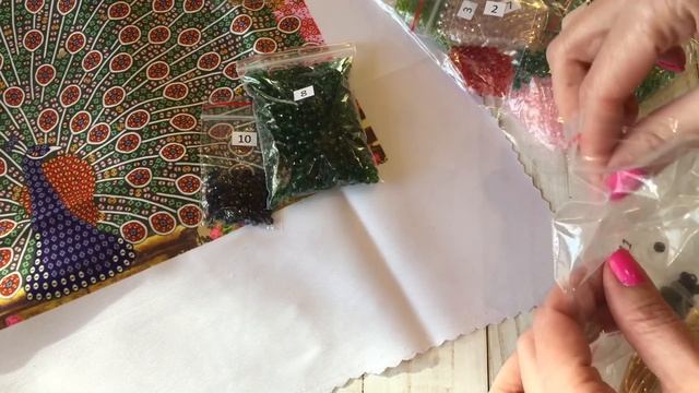 Изумрудный павлин. Хрустальные грани. Обзор. Покупка. Вышивка . смотреть онлайн