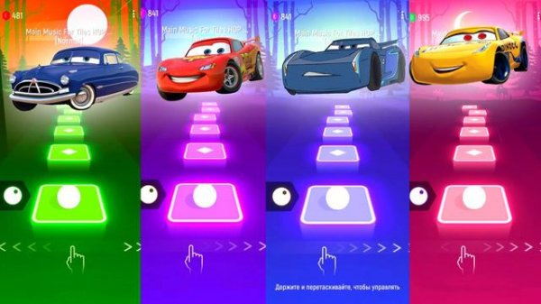 Cars Team Doc Hudson - Lightning McQueen - Jackson Storm - Cruz Ramirez | Tiles Hop EDM Rush