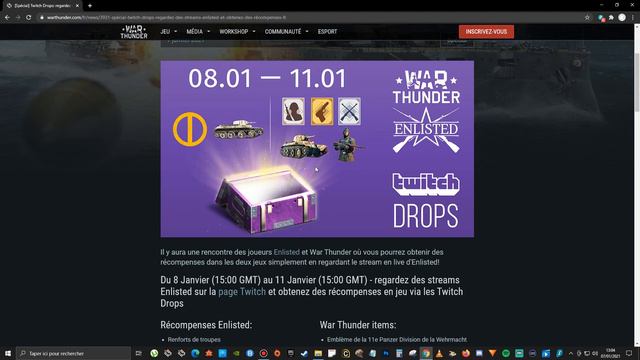 ENLISTED FR - FPS GRATUIT - LES TWITCH DROPS DE CE WEEK-END! (WAR THUNDER/ENLISTED) смотреть онлайн