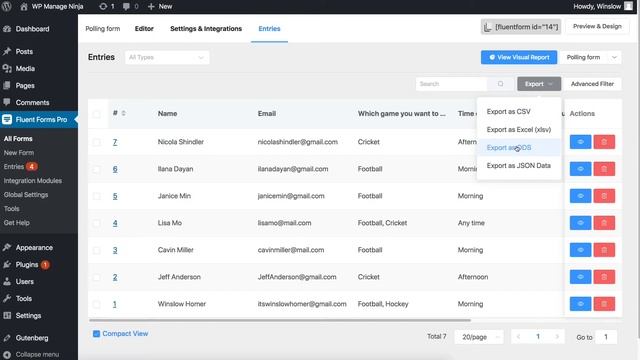 Managing the Submitted Entries in your WordPress Form | WP Fluent Forms смотреть онлайн