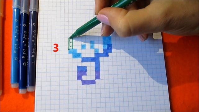 Как рисовать по клеточкам Скрипичный Ключ How to Draw Pixel Art for Kids смотреть онлайн
