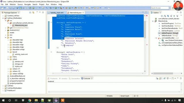 #05 Tutorial Membuat Aplikasi Android Seleksi Item Pada ListView Secara Multiseleksi - Java Eclipse смотреть онлайн
