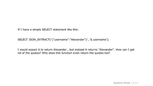 MySQL : How can I use JSON_EXTRACT in MySQL and get a string without the quotes? смотреть онлайн