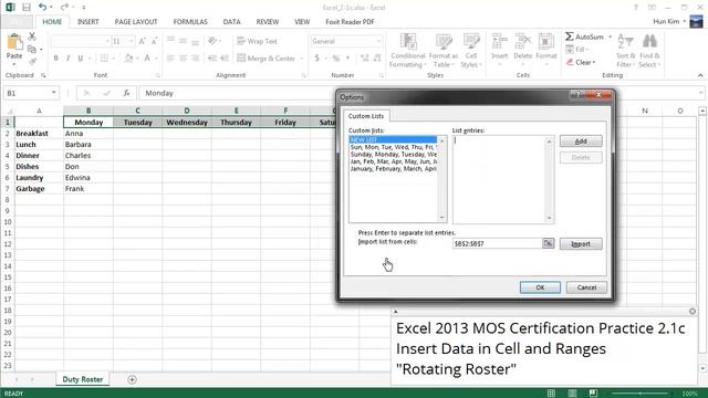 Excel 2013 MOS Certification Tutorial 2.1c - Rotating Roster смотреть онлайн
