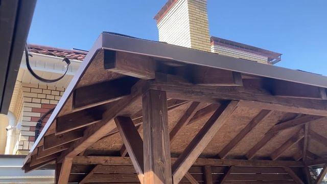 Обзор четырехскатной беседки размером 4*2,5 м. смотреть онлайн