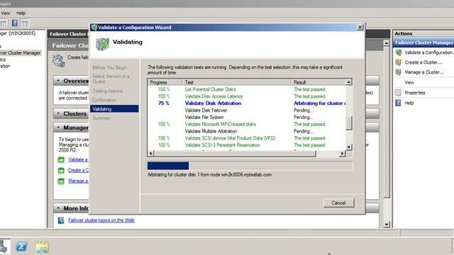 15 1 Windows Server 2008 R2 Validate Failover Cluster смотреть онлайн