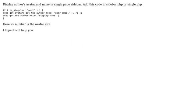 Wordpress: Display author's name and avatar in post's sidebar (3 Solutions!!) смотреть онлайн