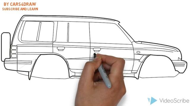 How to Draw a Mitsubishi Pajero 5 / Как нарисовать Mitsubishi Pajero 5 смотреть онлайн