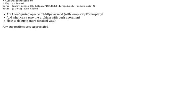 git-http-backend and LDAP authentication, push error: requested URL returned error: 401... смотреть онлайн
