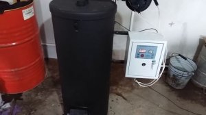 Котел на отработке в работе