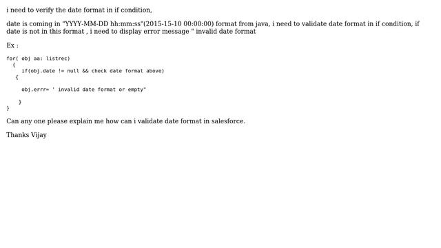 Salesforce: Date format validation смотреть онлайн
