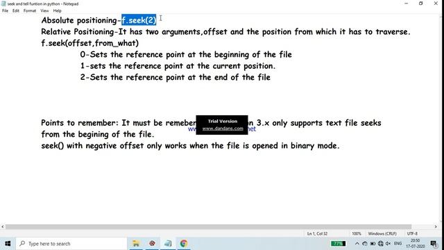 seek() and tell() function in python смотреть онлайн