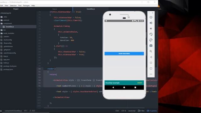 Create Custom Snackbar Component Example In React Native- Android смотреть онлайн