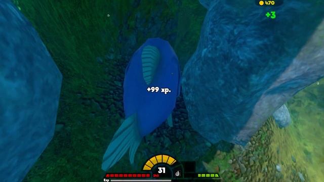 ОГРОМНАЯ СИНЯЯ РЫБА В РЕЧКЕ - Игра Feed and Grow Fish # 2 Игра как мультик для детей. смотреть онлайн