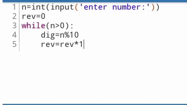 Reverse a number - Python code смотреть онлайн