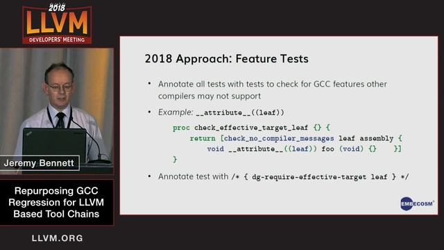 2018 LLVM Developers’ Meeting: J. Bennett“Repurposing GCC Regression for LLVM Based Tool Chains” смотреть онлайн