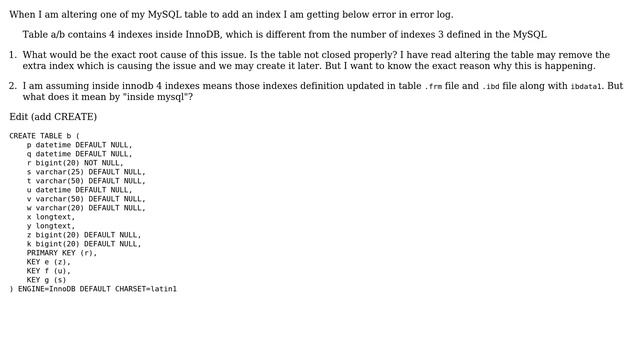 Databases: innodb , mysql Indexes difference when adding index смотреть онлайн