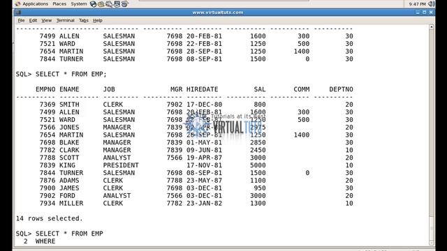 SQL TUTORIALS : like operator and null operator смотреть онлайн
