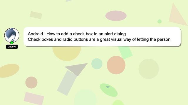 Android : How to add a check box to an alert dialog смотреть онлайн