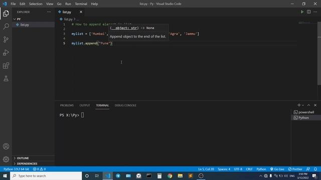 append() method In Python List смотреть онлайн