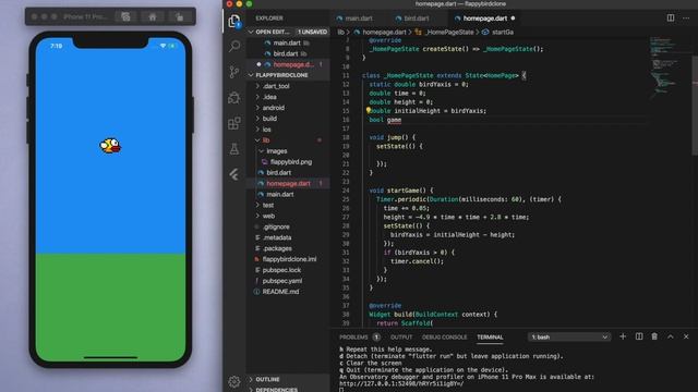FLAPPY BIRD • FLUTTER FROM SCRATCH смотреть онлайн