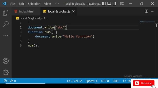 ES6 Tutorial #4: Global & Local Variable in JavaScript in Hindi 2022 смотреть онлайн