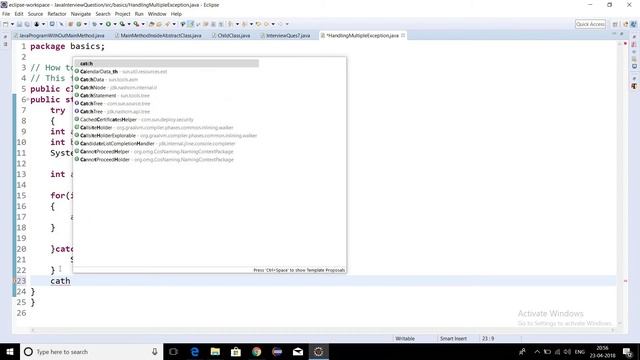 Core Java Tutorials - How to Handle Multiple Exceptions with Single Catch Block смотреть онлайн