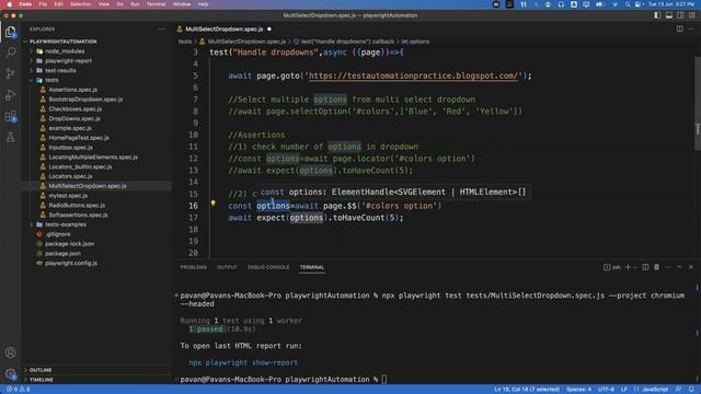 Playwright with Javascript | How to handle Multi Select DropDown | Part 12 смотреть онлайн