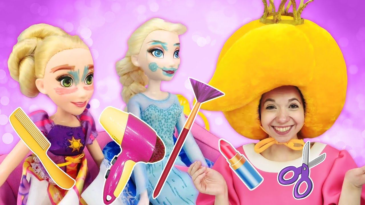 Сборник видео для девочек - Салон красоты Принцессы Сины и Детский сад для кукол - Игры для девочек смотреть онлайн