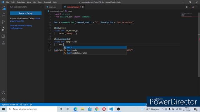 TUTO 2022 | COMMENT CREER UN BOT DISCORD EN PYTHON #2 ! (Commandes de base) смотреть онлайн