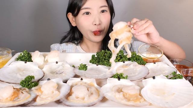 달큰 달콤? 관자는 부드럽고 날갯살은 쫄깃한 참가리비회 관자초밥 먹방 Raw Scallops [eating Show] Mukbang Korean Food