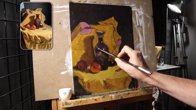 Nectarines oil sketch in time lapse oil painting part 3 смотреть онлайн