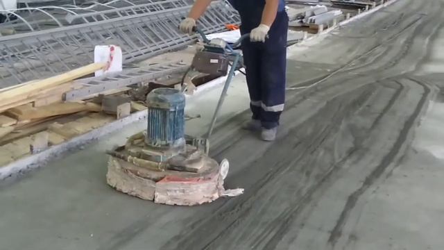 шлифовка бетонных полов мозаичной машиной смотреть онлайн