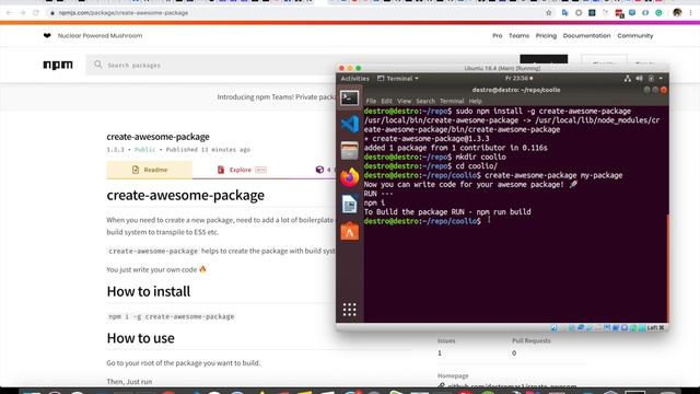 create-awesome-package - An npm CLI to bootstrap your package смотреть онлайн