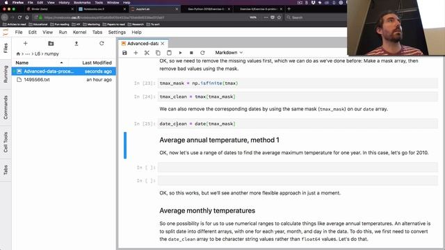 Geo-Python Lesson 6.1N - Advanced data processing with NumPy I смотреть онлайн