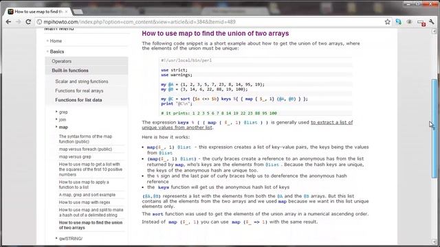 Perl Tutorial - How to use map to find the union of two arrays смотреть онлайн